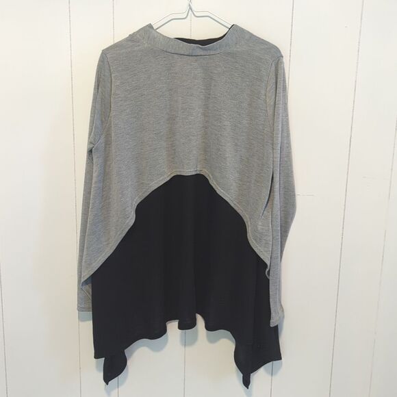 Double Zero Women's Asymmetric Waterfall Long Sleeve Open Cardigan Size M - Picture 6 of 6